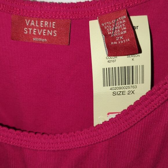 New Valerie Stevens Red Tank Top – Size 2X 0101 - Picture 4 of 7